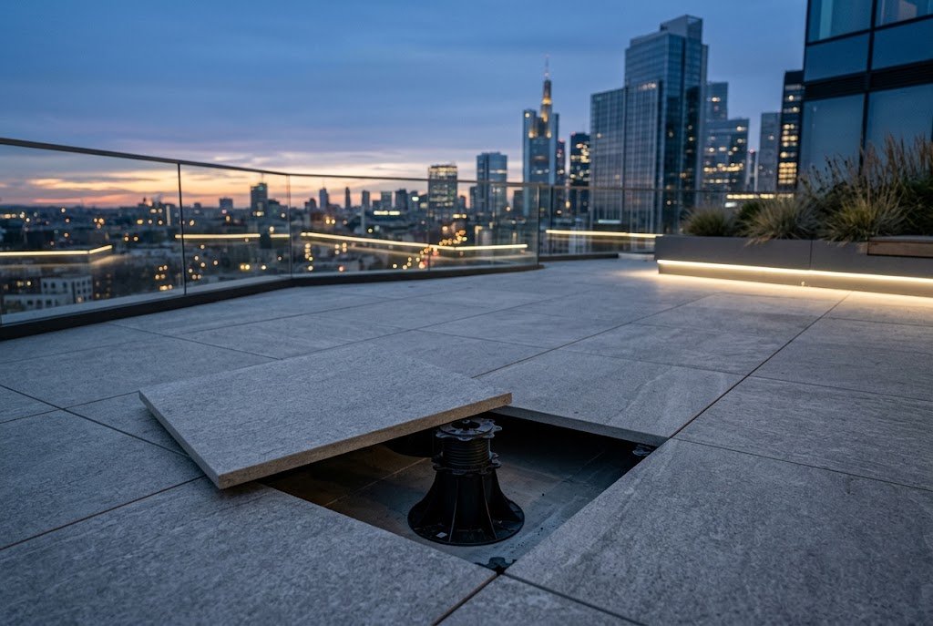Exterior paver on pedestals · visualization